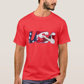 T-shirt Les Etats-Unis clôturant - chemise rouge