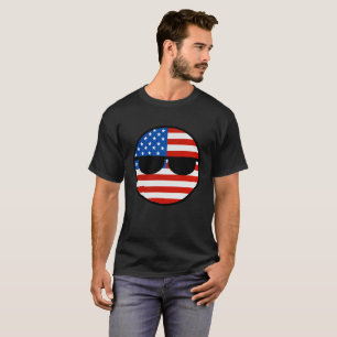 T-shirt Les Etats-Unis Geeky tendants drôles Countryball