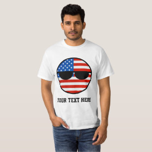 T-shirt Les Etats-Unis Geeky tendants drôles Countryball