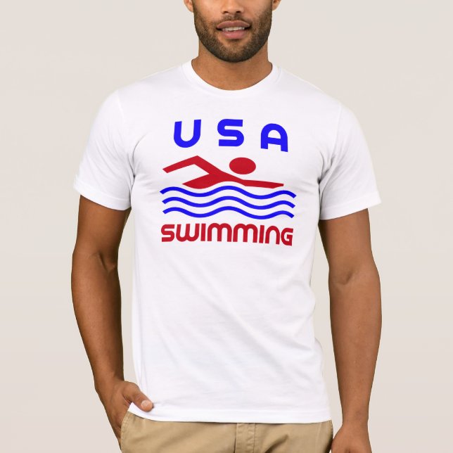 T-SHIRT LES ETATS-UNIS NAGEANT (Devant)