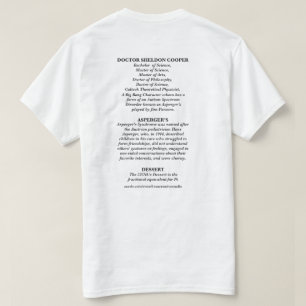 T-shirt Les fameux assburgers du docteur Sheldon Cooper