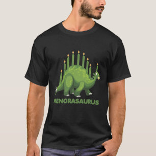 T-shirt Les fans juifs de Hanoukka Dinosaur Menorah Jew Di
