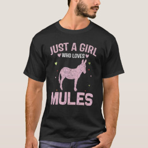 T-shirt Les Femmes Animales Juste Une Fille Qui Aime Mules