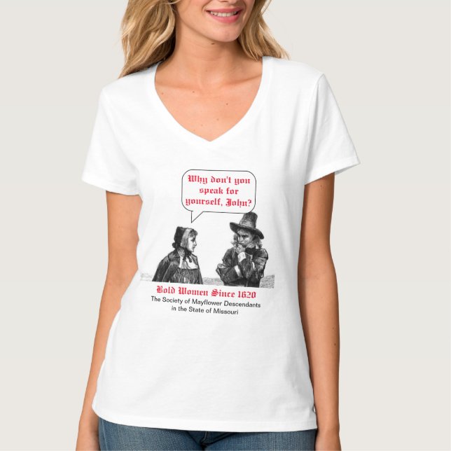 T-shirt Les Femmes Audacieuses Depuis 1620 (Descendantes D (Devant)