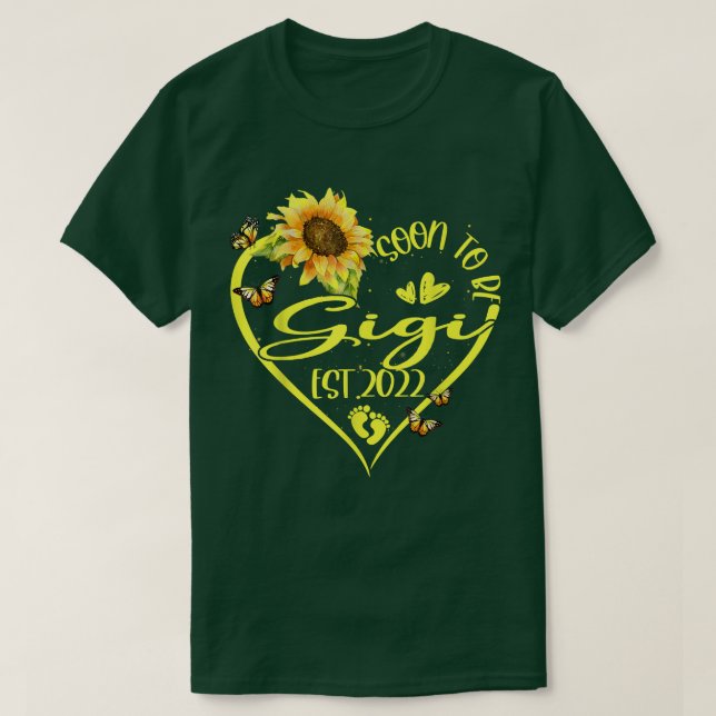 T-shirt Les Femmes Bientôt Être Gigi Est 2022 Tournesol  (Design devant)