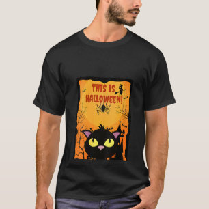 T-shirt Les Femmes C'Est Halloween ! Chat Spider Citrouill