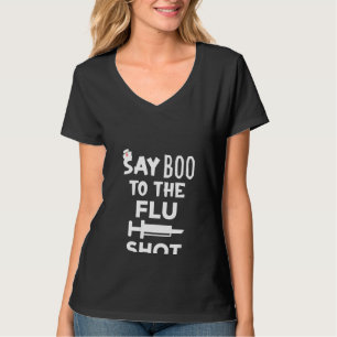 T-shirt Les Femmes Disent Boo À La Grippe Tiré Drôle Infir