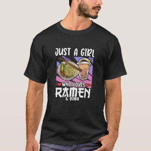 T-shirt Les Femmes Drôle Juste Une Fille Qui Aime Ramen Et