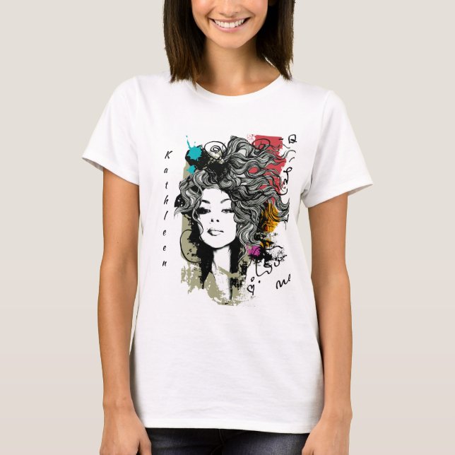 T-shirt Les femmes fortes et habilitées personnalisent (Devant)