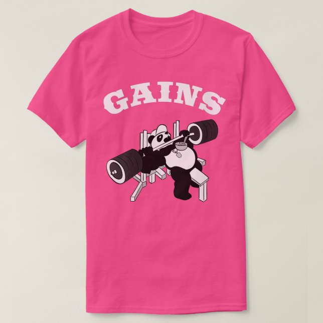 T-shirt Les Femmes Gagnent Panda Poids Bodybuilding Gym (Design devant)