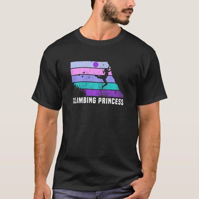 T-shirt Les Femmes Grimpent Comme Une Fille Retro Sunset R (Devant)