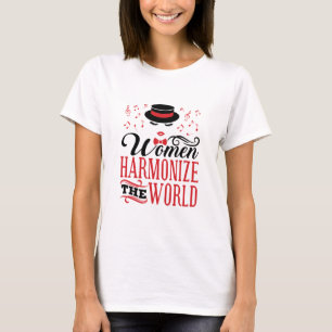 T-shirt Les femmes harmonisent le monde du barbier