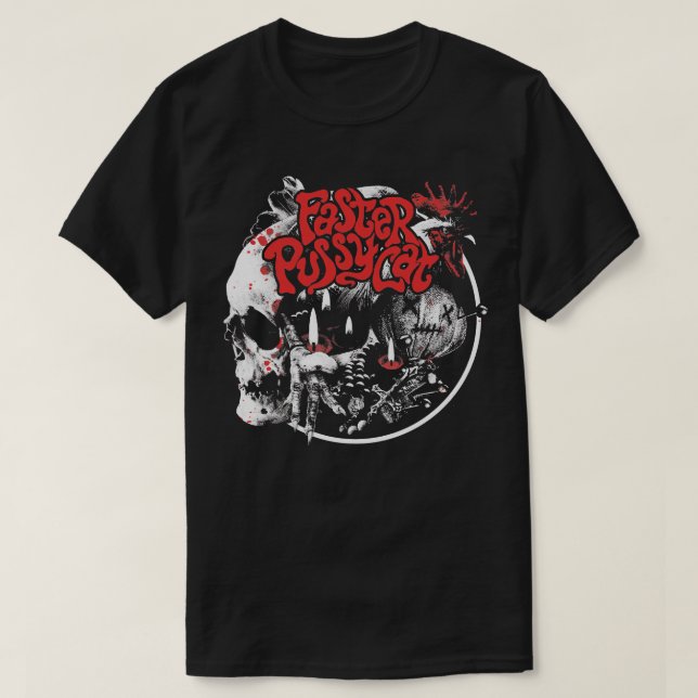 T-shirt Les Femmes Hommes Pussycat Plus Rapidement Le Crân (Design devant)