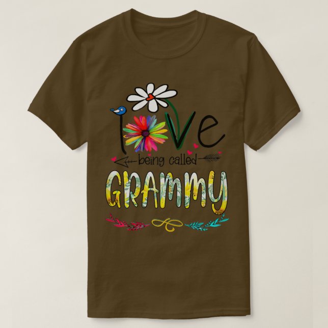 T-shirt Les Femmes J'Aime Être Appelée Grammy Tournesol Mè (Design devant)