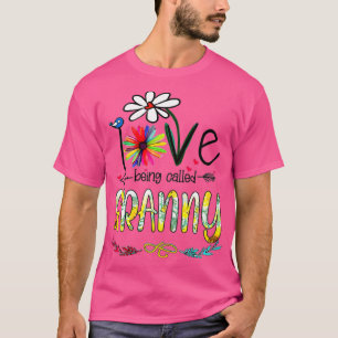 T-shirt Les Femmes J'Aime Être Appelée Granny Sunflower Mo