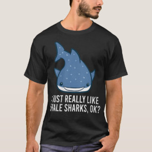 T-shirt Les Femmes J'Aime Vraiment Les Requins De Baleine,