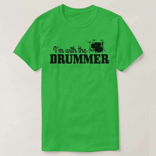 T-shirt Les Femmes Je Suis Avec Les Drummers Drummer Drumm (Design devant)