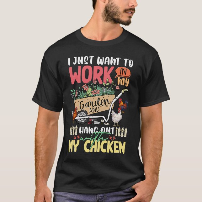 T-shirt Les Femmes Je Veux Juste Travailler Dans Mon Jardi (Devant)