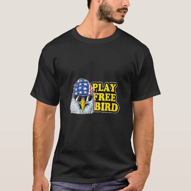 T-shirt Les femmes Jouent Gratuitement Aigle Aigle Drapeau (Devant)