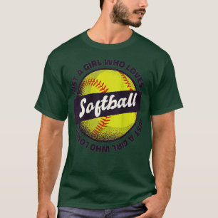 T-shirt Les femmes juste une fille qui aime le softball sp