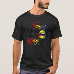 T-shirt Les Femmes Lèvres Arc-En-Ciel Les Reines Sont Nées