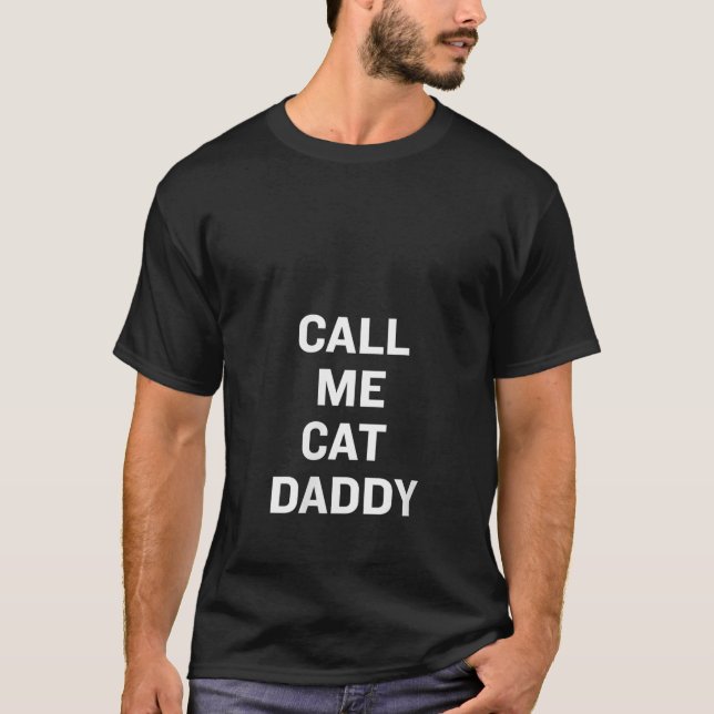 T-shirt Les Femmes M'Appelent Chat Papa Tee V Neck (Devant)