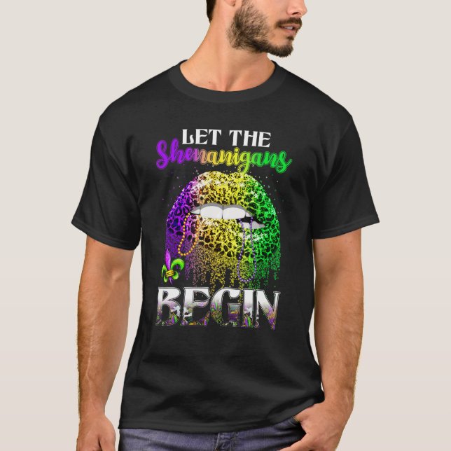 T-shirt Les Femmes Mardi Gras Lips Tenue Laisser Les Shena (Devant)