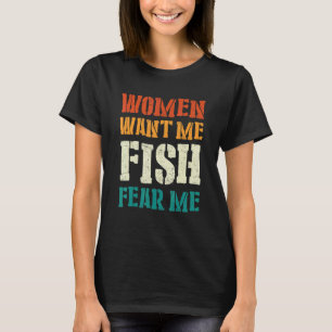 T-shirt Les Femmes Mens Me Veulent Poisson Craindre Moi 1
