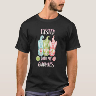 T-shirt Les Femmes Mignonnes Oeufs De Pâques Gnome Drôle P