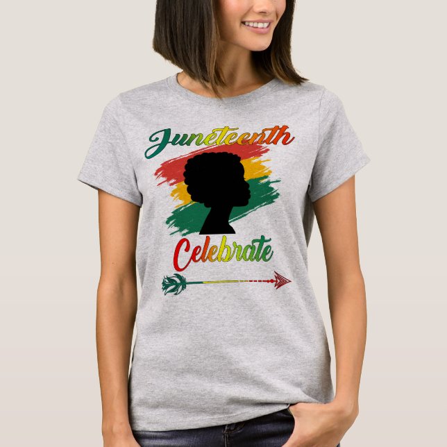 T-shirt Les femmes noires, dix-neuvième fêtent la Journée  (Devant)