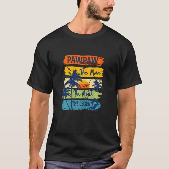 T-shirt Les Femmes Pawpaw L'Homme Le Mythe Le Legend Beach (Devant)