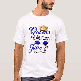 T-shirt Les Femmes Reines Sont Nées Le 3 Juin Gemini Girl 