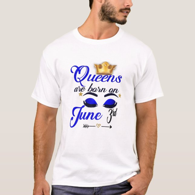 T-shirt Les Femmes Reines Sont Nées Le 3 Juin Gemini Girl  (Devant)