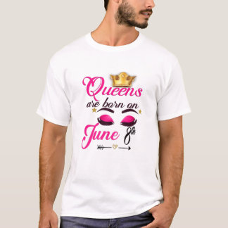 T-shirt Les Femmes Reines Sont Nées Le 8 Juin Gemini Girl 