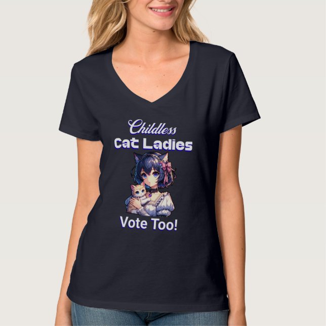 T-shirt Les Femmes Sans Enfant Votent Aussi ! Harris Walz  (Devant)