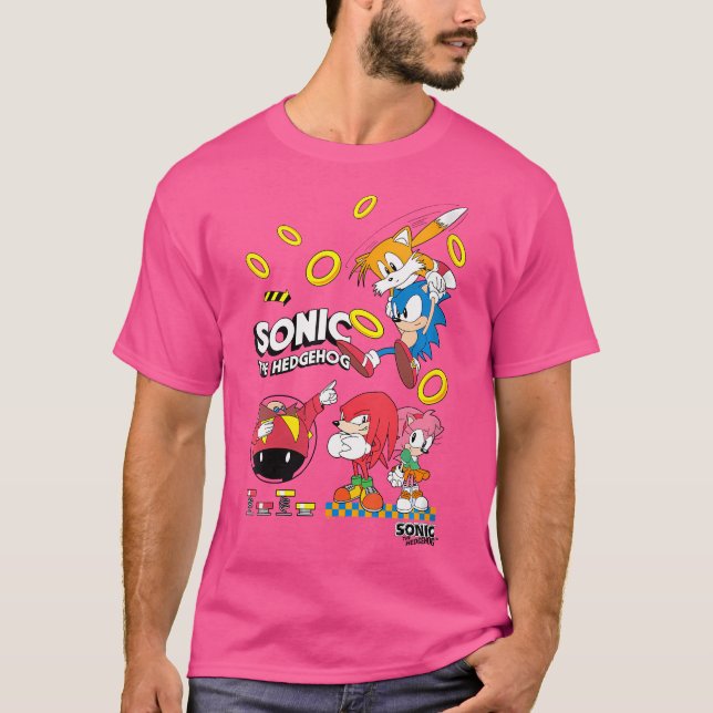 T-shirt Les Femmes Sonient Le Hérisson Sonic Friends Vs Dr (Devant)