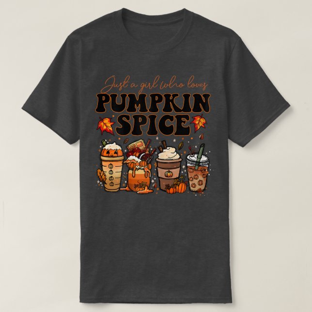 T-shirt Les femmes tombent café Citrouille épice latte gla (Design devant)