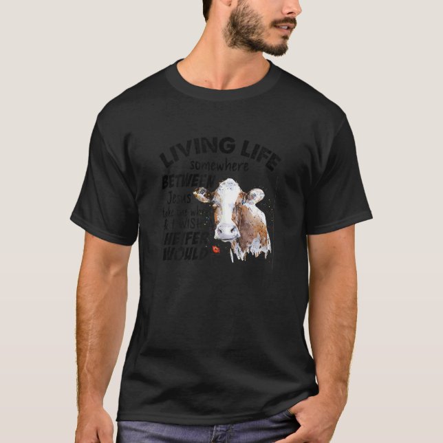 T-shirt Les Femmes Vivant Quelque Part Entre Jésus Prennen (Devant)