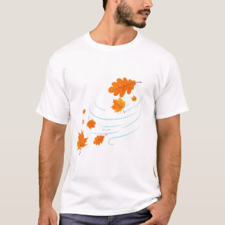 T-shirt Les feuilles d'automne dans le vent : Design éléga