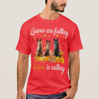 T-shirt Les feuilles Tournent L'Automne Appelle Les Chevau