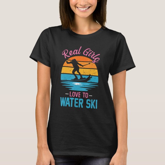 T-shirt Les Filles Aiment L'Eau Ski Eau Ski Eau (Devant)