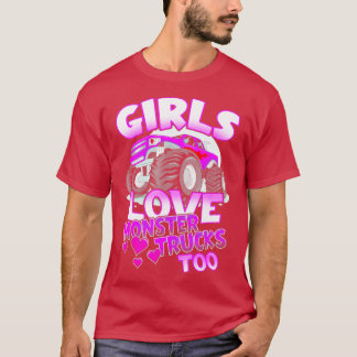 T-shirt Les filles aiment les camionnettes Monster Trop mi
