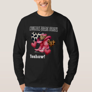 T-shirt Les filles cassent les coeurs Chemise, rose noir e