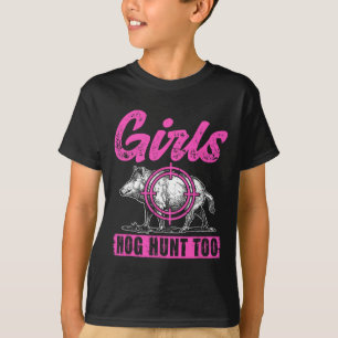 T-shirt Les filles chassent aussi le cochon de chasse Femm