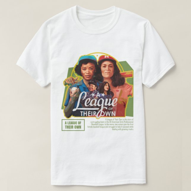 T-shirt les filles de baseball - une ligue de leur propre (Design devant)