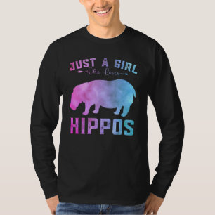 T-shirt Les Filles D'Hippopotames Drôle Juste Une Fille Qu