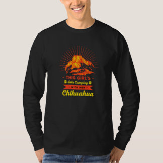 T-shirt Les Filles En Camping Avec Son Chihuahua Chiwawa C
