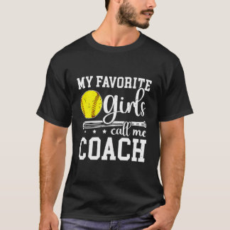 T-shirt Les Filles Favorites M'Appelent Softball Coach Sof