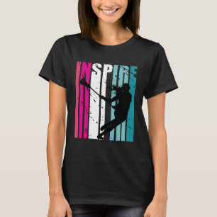 T-shirt Les filles Lacrosse Inspirer Coach Bâtons Retro Co