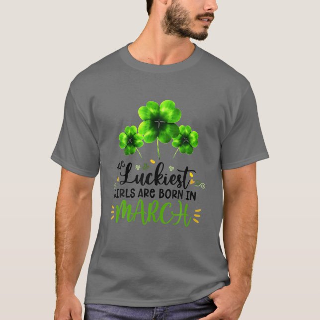 T-shirt Les Filles Les Plus Heureuses Sont Nées En Mars St (Devant)